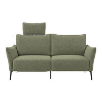 3-SITZER-SOFA Chenille Grün  - Schwarz/Grün, Konventionell, Textil/Metall (184/90/92cm) - Elegando