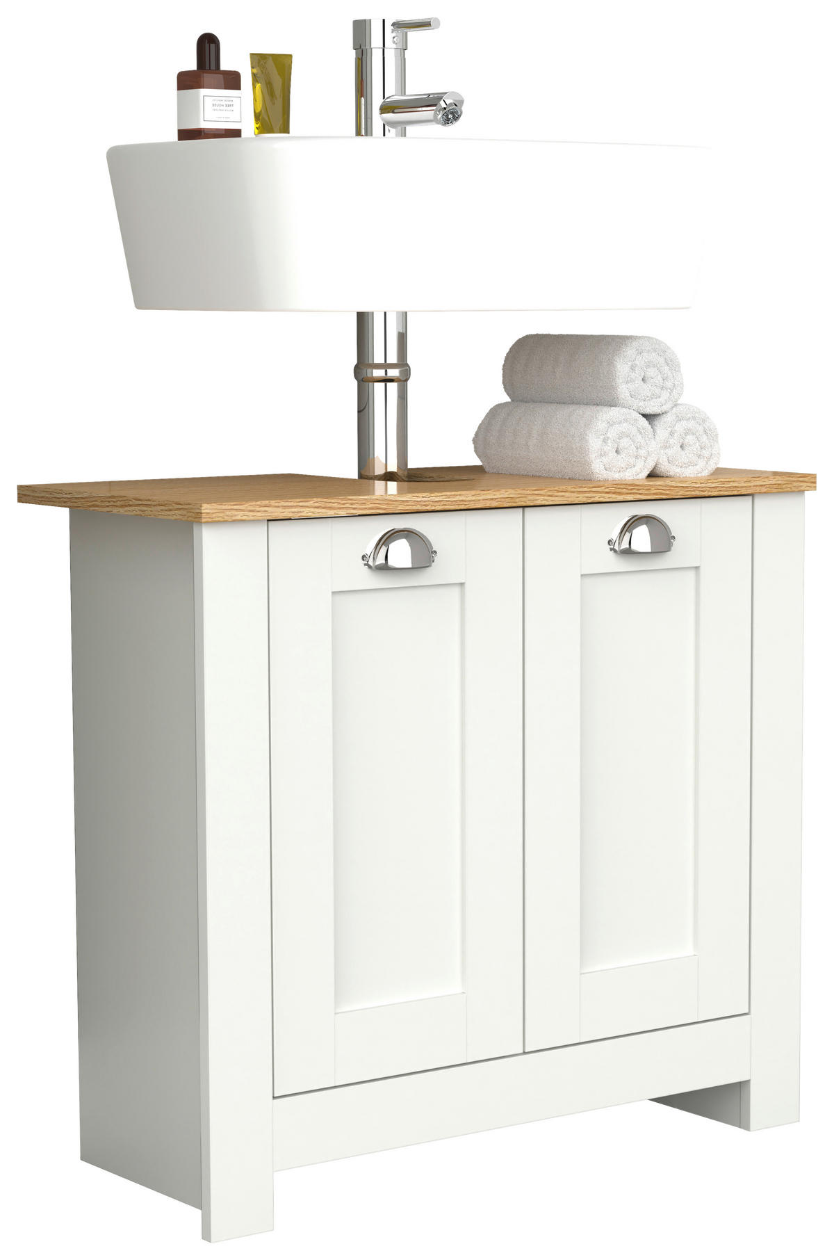 WASCHBECKENUNTERSCHRANK 65/60/30 cm  - Honigeiche/Eichefarben, MODERN, Holzwerkstoff/Metall (65/60/30cm) - MID.YOU