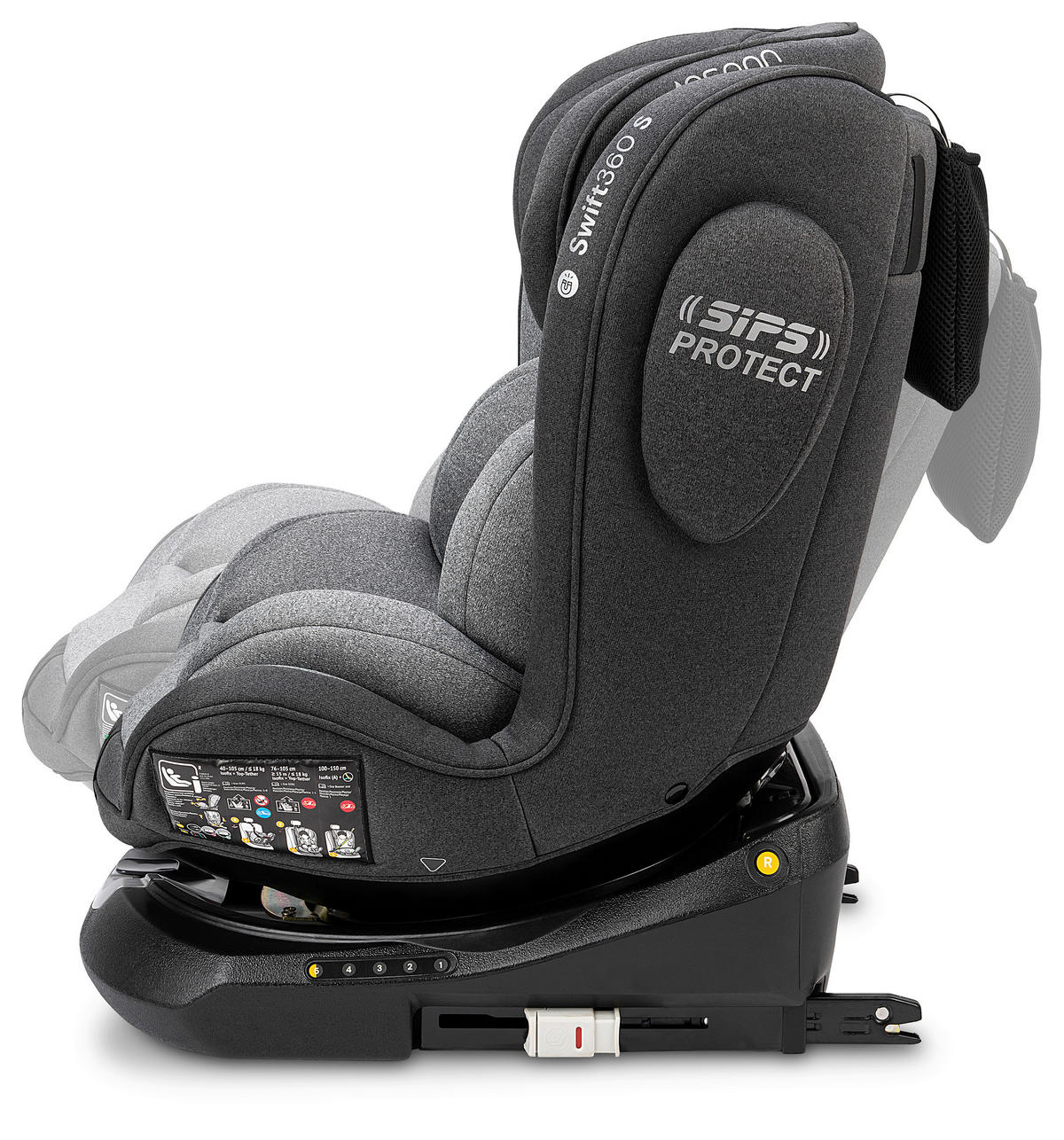 REBOARDER-KINDERSITZ SWIFT360S ECE R 129 i-SIZE  - Dunkelgrau/Hellgrau, Basics, Kunststoff/Textil (44/60/50cm) - Osann