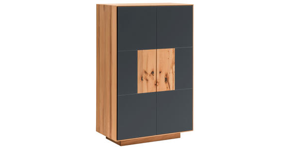 SCHUHSCHRANK  in 72/112/37 cm  - Anthrazit/Buchefarben, MODERN, Glas/Holz (72/112/37cm) - Linea Natura