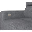 ECKSOFA Grau Chenille  - Schwarz/Grau, KONVENTIONELL, Textil/Metall (264/178cm) - Hom`in