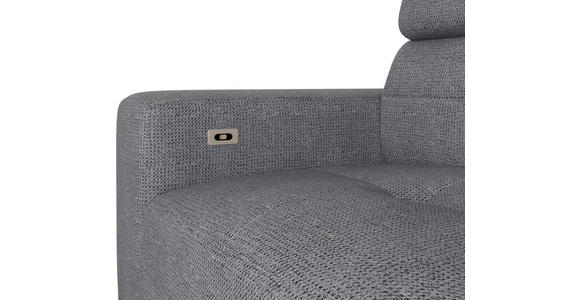 ECKSOFA Grau Chenille - Schwarz/Grau, KONVENTIONELL, Textil/Metall (264/178cm) - Hom`in