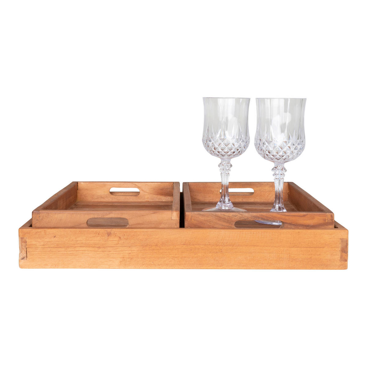 SERVERINGSBRICKA SET  38/58 cm   - ljusbrun, Design, trä (38/58cm)