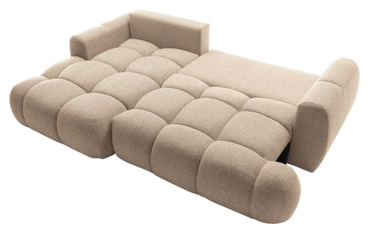 ECKSOFA Hellbraun Struktur  - Hellbraun/Schwarz, KONVENTIONELL, Kunststoff/Textil (172/272cm) - Carryhome