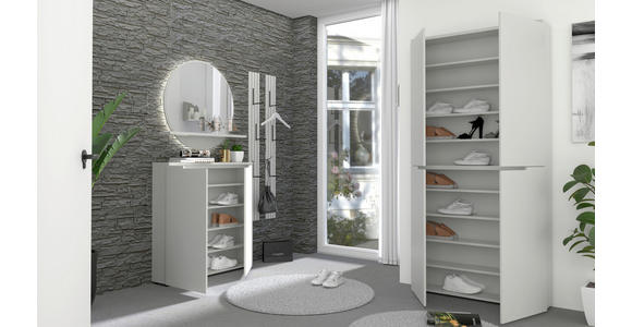 GARDEROBE 3-teilig  in 127/187/22 cm  - Grau, Design, Glas/Holzwerkstoff (127/187/22cm) - Xora