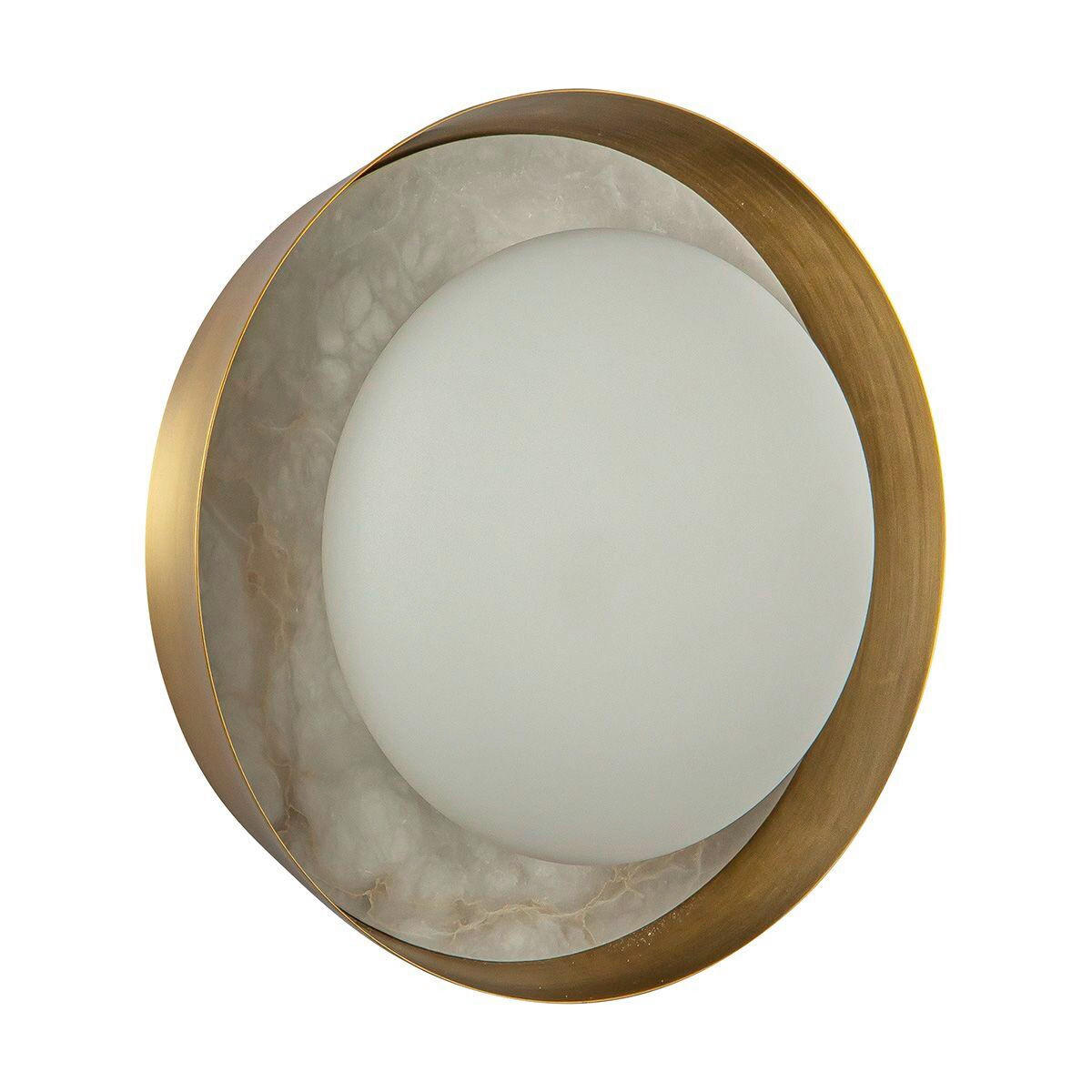 LED-WANDLEUCHTE    - Messingfarben, KONVENTIONELL, Glas/Stein (21,6/21,6/0,91cm) - Elstead Lighting