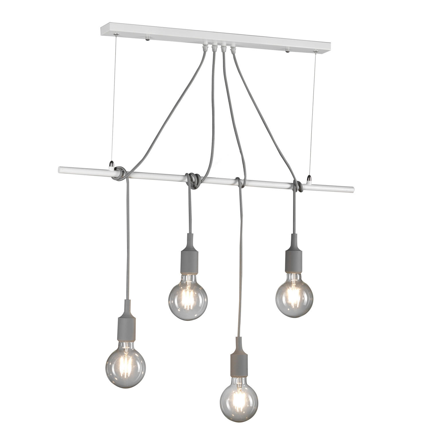 FÜGGŐLÁMPA 80/10/90 cm  - fehér, Basics, fém (80/10/90cm)