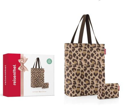 Reisenthel Schultertasche Cityshopper 2 set #1 leo macchiato Braun, Beige 47x44x17 cm