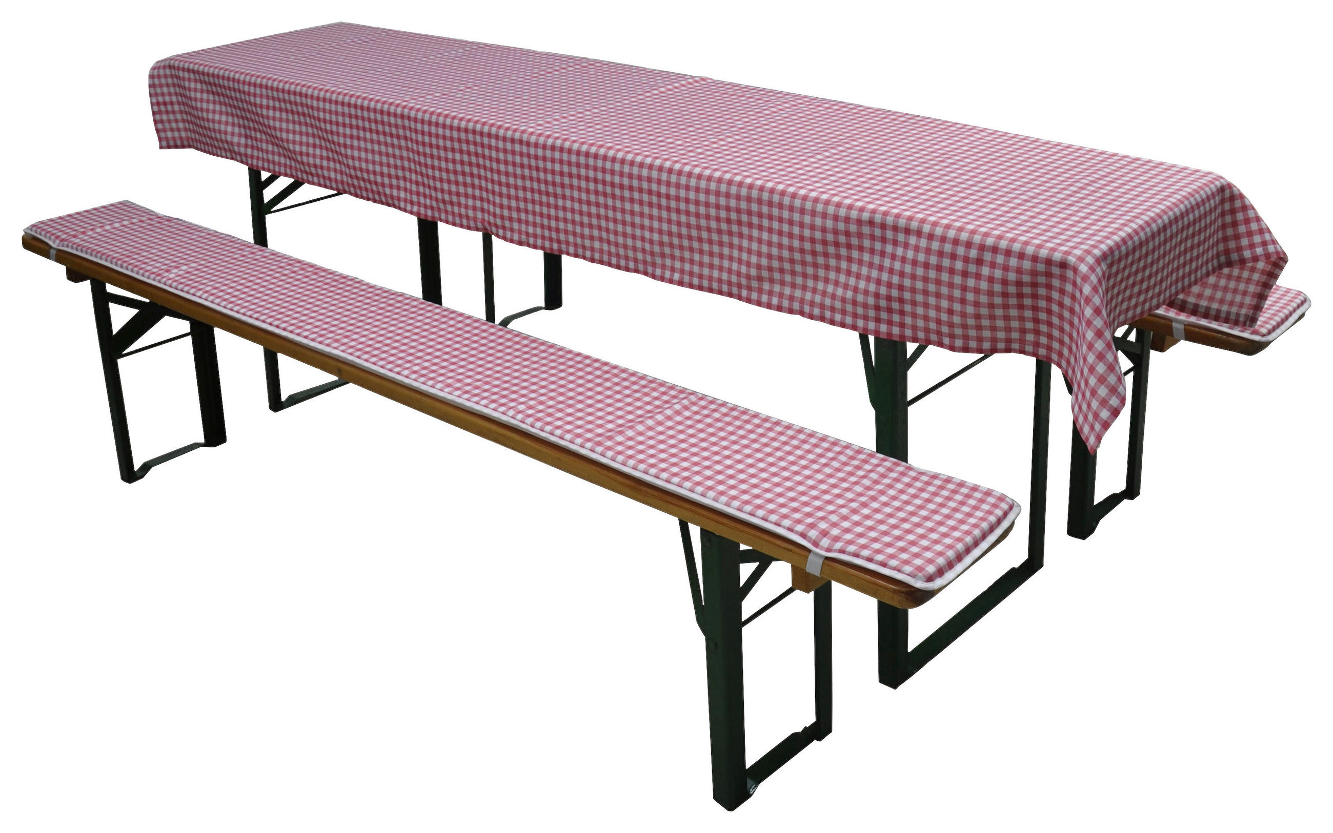 BIERBANKAUFLAGE   220/2/60 cm  - Rot/Weiß, Basics, Textil (220/2/60cm) - Gardenson