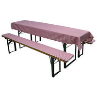 BIERBANKAUFLAGE   220/2/60 cm  - Rot/Weiß, Basics, Textil (220/2/60cm) - Gardenson