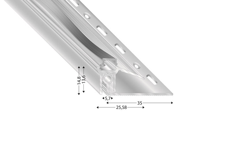 ABSCHLUSSPROFIL - Silberfarben, Basics, Metall (100cm)