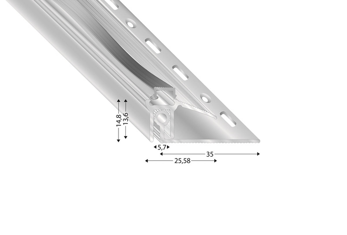 ABSCHLUSSPROFIL - Silberfarben, Basics, Metall (100cm)