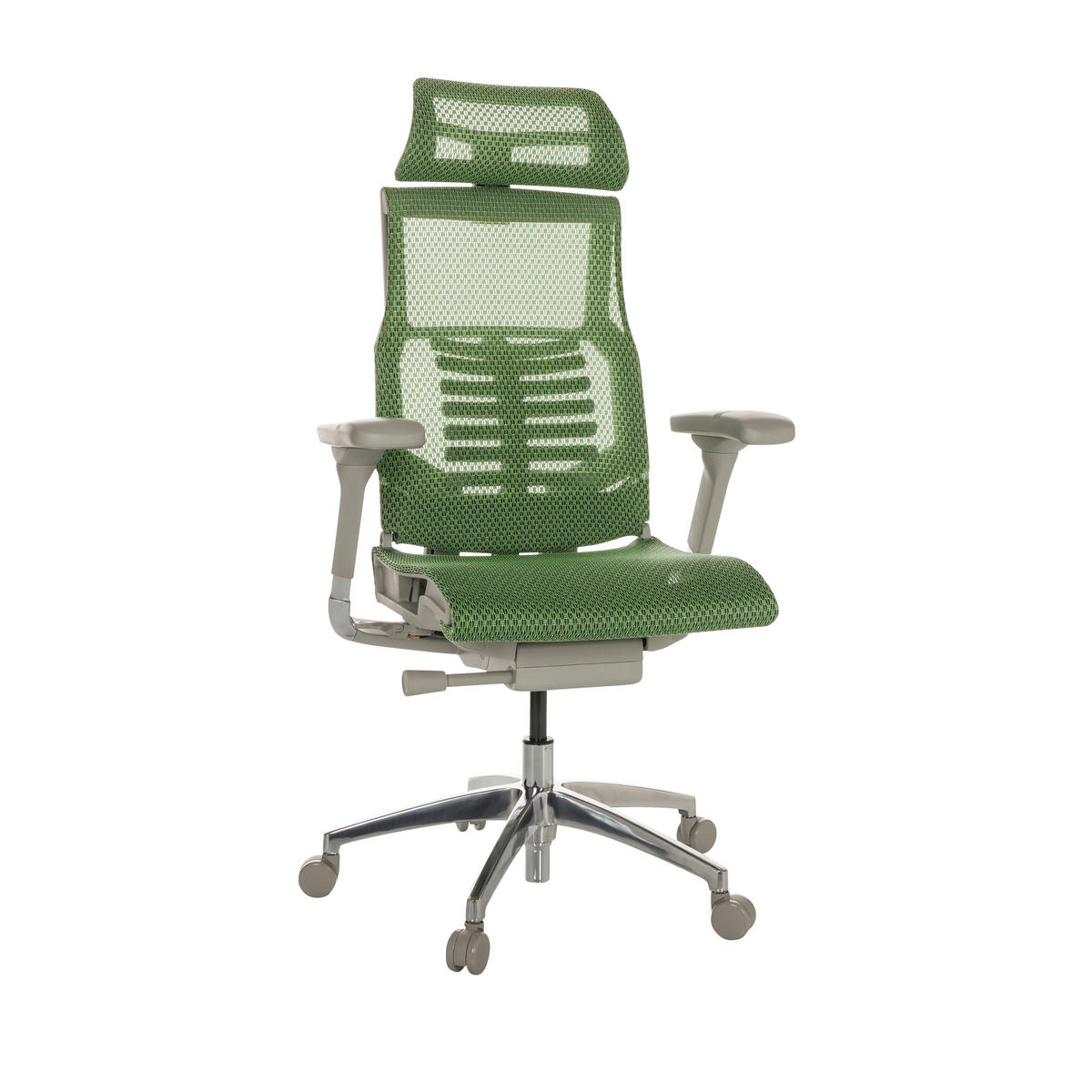 DREHSTUHL Grün  - Alufarben/Grau, Basics, Kunststoff/Textil (67/119-135/60cm) - MID.YOU