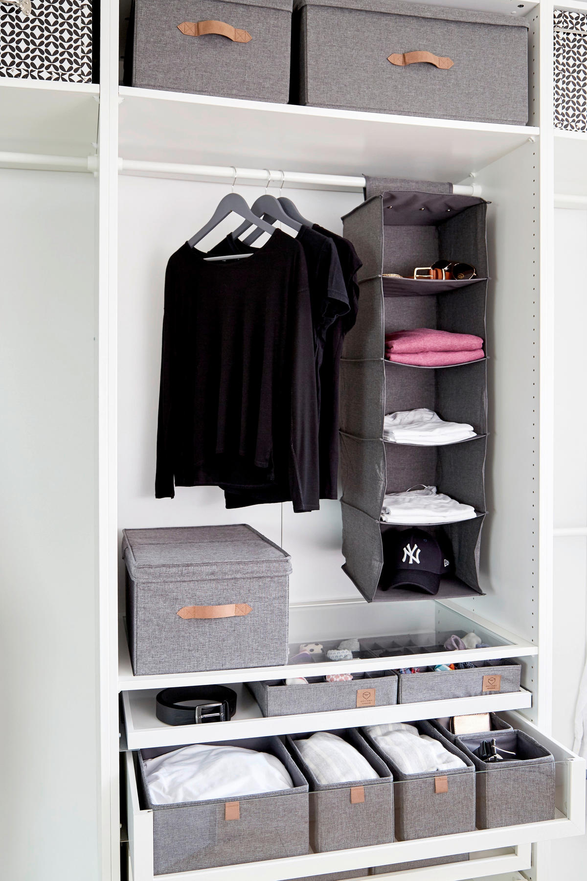 AUFBEWAHRUNGSBOXEN-SET Premium  - Grau, Basics, Karton/Textil - Store It