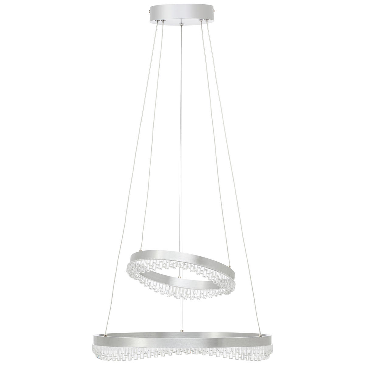 LED-HÄNGELEUCHTE 50/150 cm  - Alufarben, Design, Kunststoff/Metall (50/150cm)