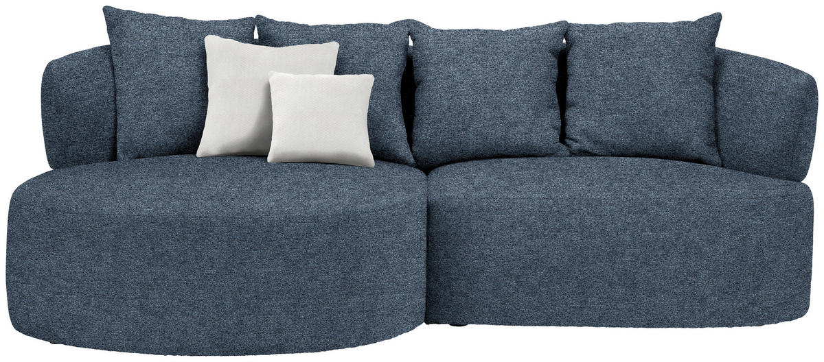 ECKSOFA in Chenille Blau  166/235 cm  - Blau/Beige, MODERN, Kunststoff/Textil (166/235cm) - Hom`in