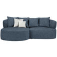ECKSOFA in Chenille Blau  166/235 cm  - Blau/Beige, MODERN, Kunststoff/Textil (166/235cm) - Hom`in