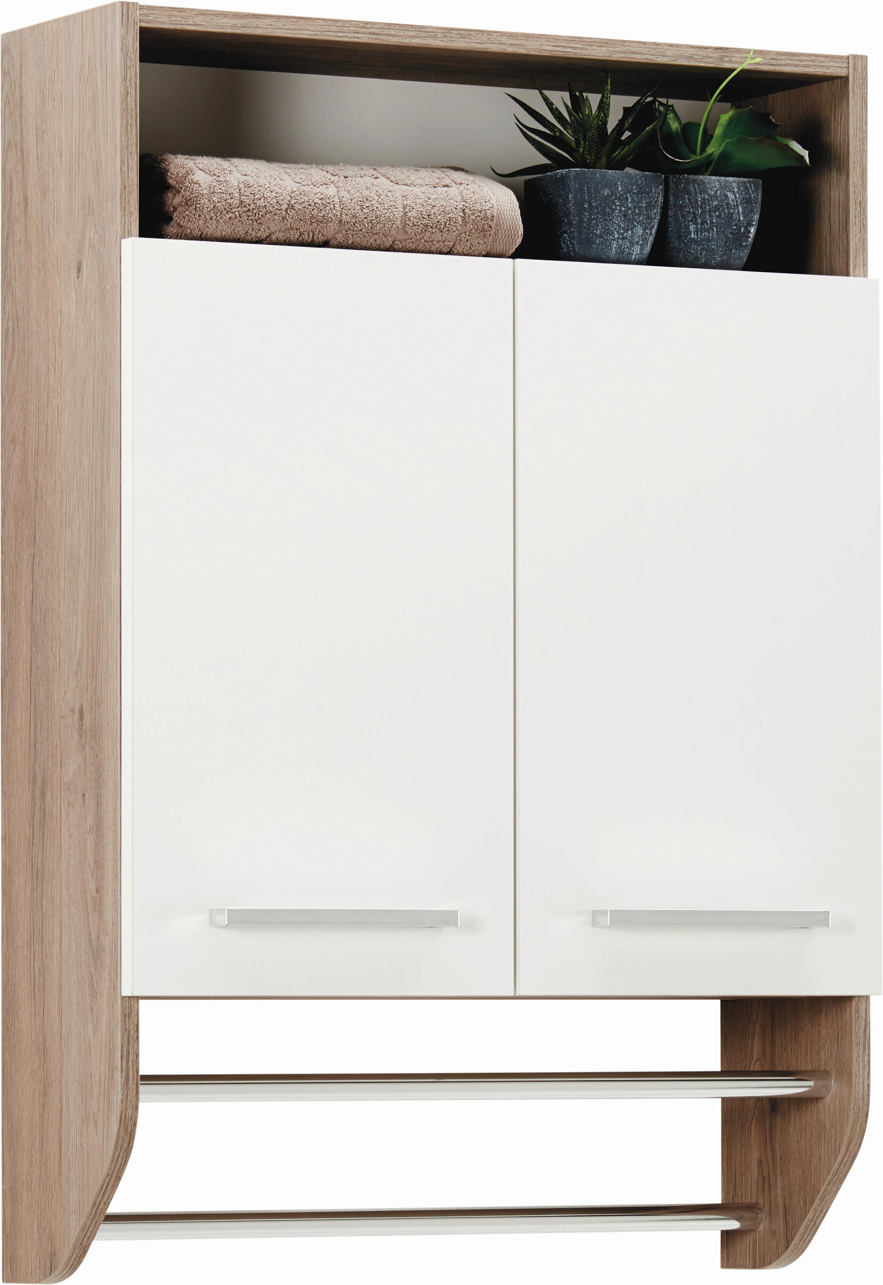 FALISZEKRÉNY 60/87/20 cm  - krómszínű/San Remo tölgy, Design, faalapú anyag (60/87/20cm) - Xora