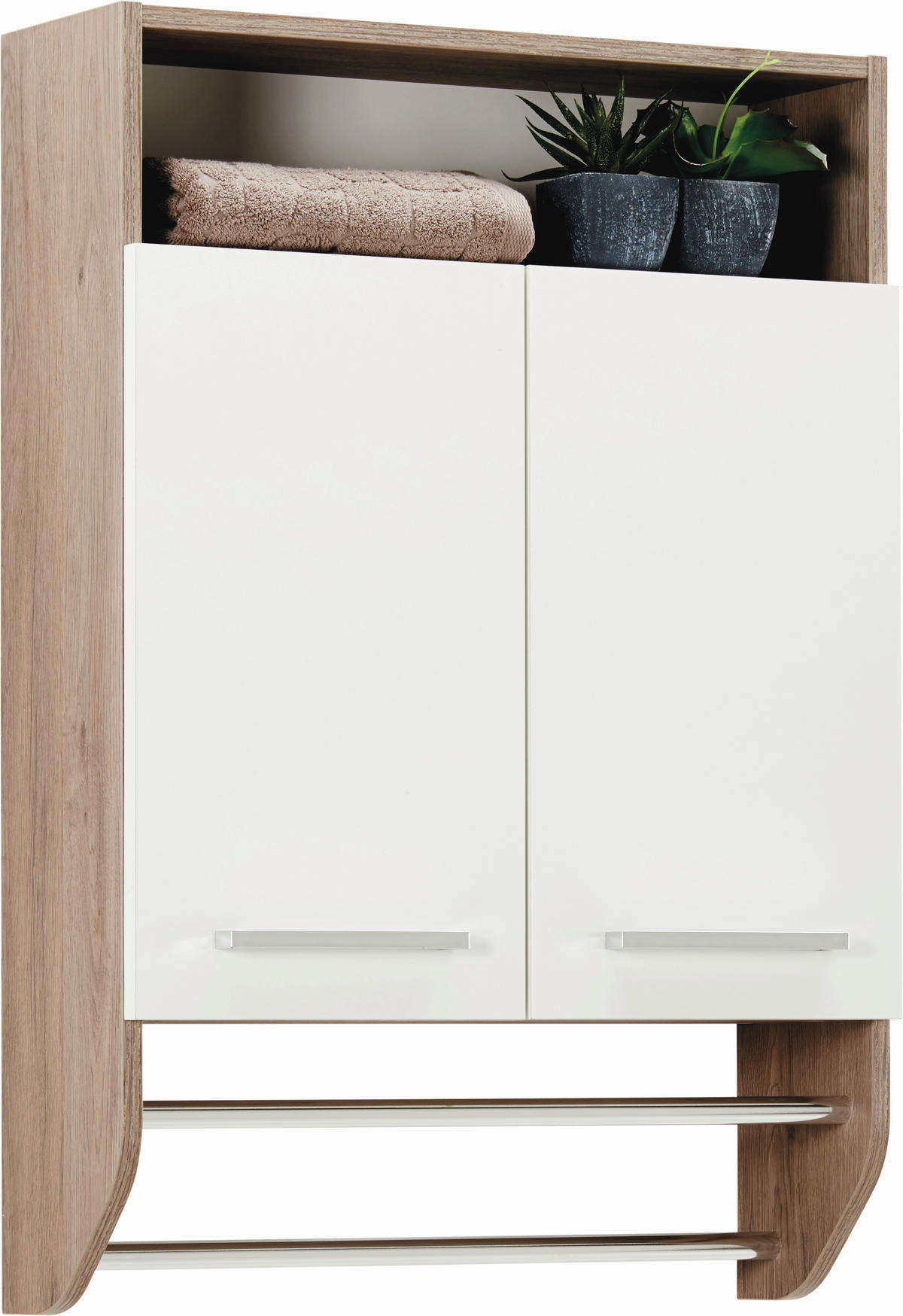 VISEČA OMARA 60/87/20 cm  - barve kroma/bela, Design, leseni material (60/87/20cm) - Xora