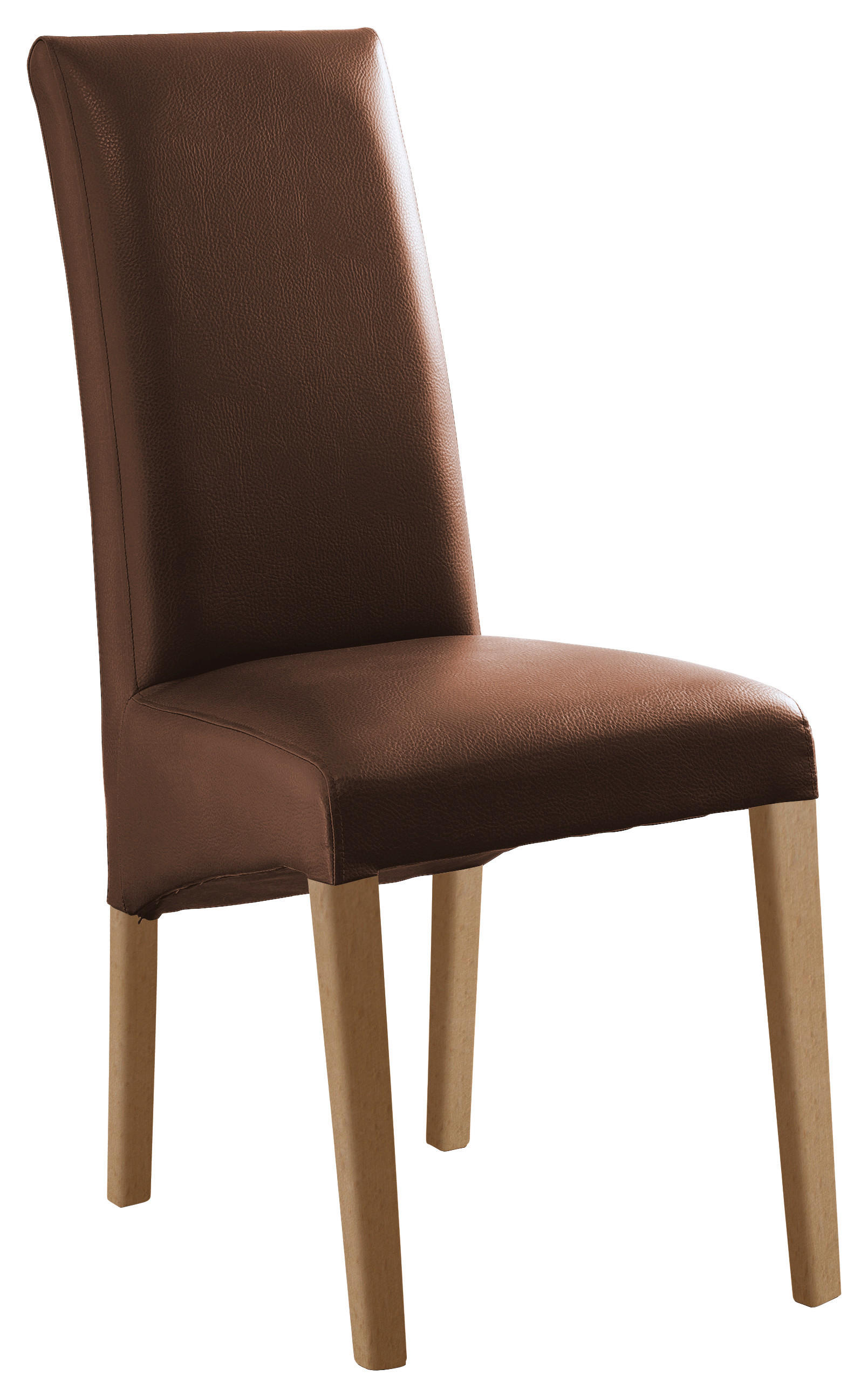 STUHL  Beinauswahl, Stoffauswahl Lederlook  Braun, Buchefarben  - Buchefarben/Braun, KONVENTIONELL, Holz/Textil (47/102/57cm) - Carryhome