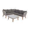 LOUNGEGARNITUR Akazie Hartholz Aluminium  - Hellbraun/Dunkelgrau, Basics, Glas/Holz (180/75/294cm) - Gardenson