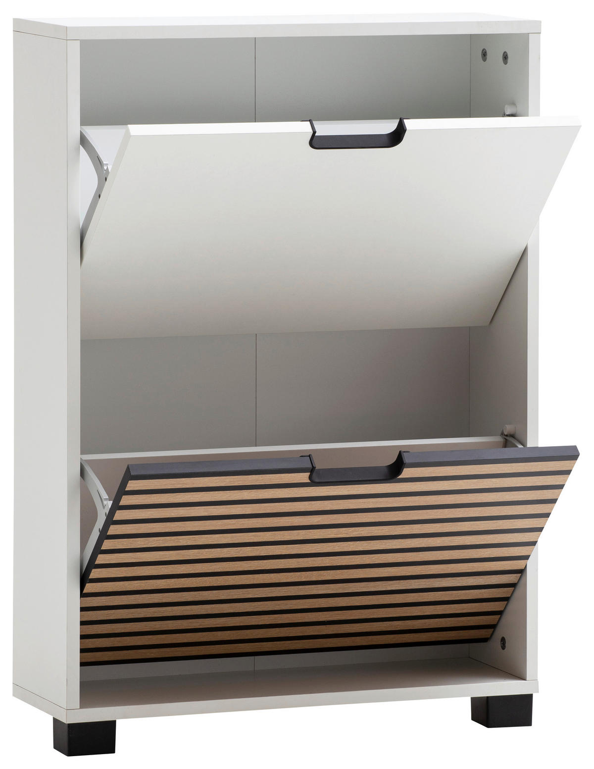 SCHUHKIPPER - Eichefarben/Schwarz, Design, Holzwerkstoff/Kunststoff (59,8/85,2/19,55cm) - MID.YOU