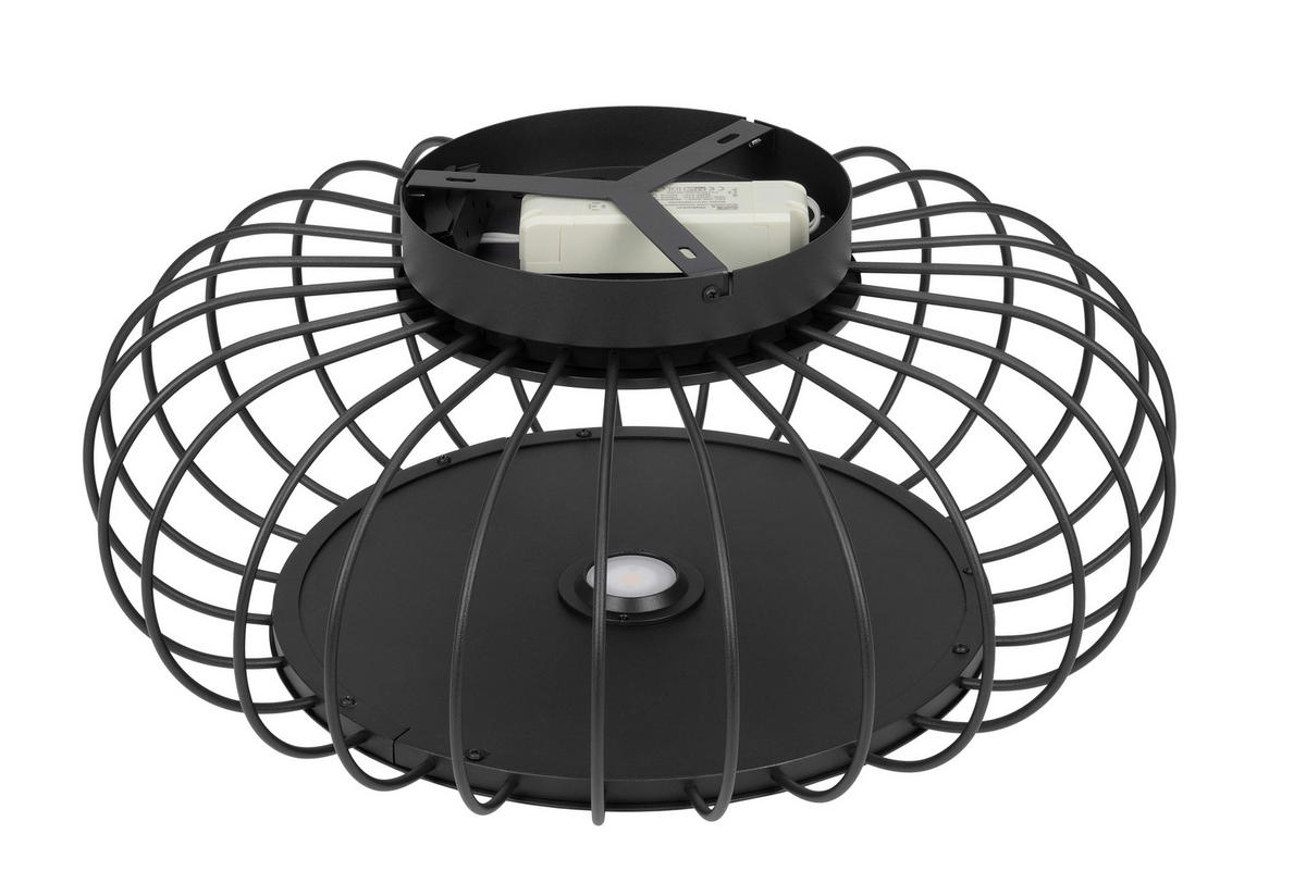 LED-DECKENLEUCHTE 55/23 cm   - Schwarz/Weiß, Design, Kunststoff/Metall (55/23cm) - Dieter Knoll