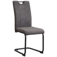 STOLIČKA S PRUŽNÝM PODNOŽÍM, tkaná textília, antracitová - antracitová/béžová, Design, kov/textil (43/99/58cm) - Boxxx