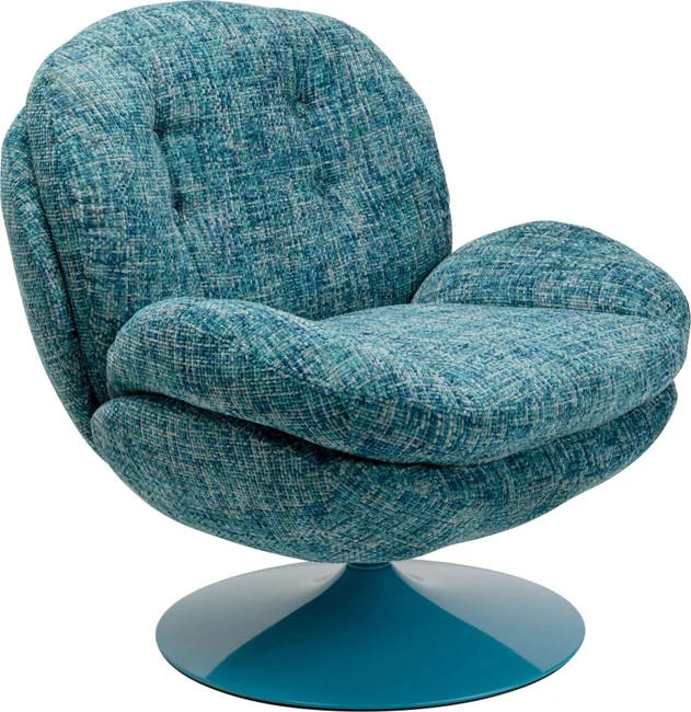 SESSEL in Struktur Blau  - Blau, Design, Textil/Metall (84/86/89cm) - Kare-Design