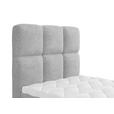 BOXBETT 90/200 cm,  in Hellgrau, gepolstertes Kopfteil, Bettkasten, Topper, H3 = fest  - Hellgrau/Schwarz, Design, Holzwerkstoff/Kunststoff (90/200cm) - Xora