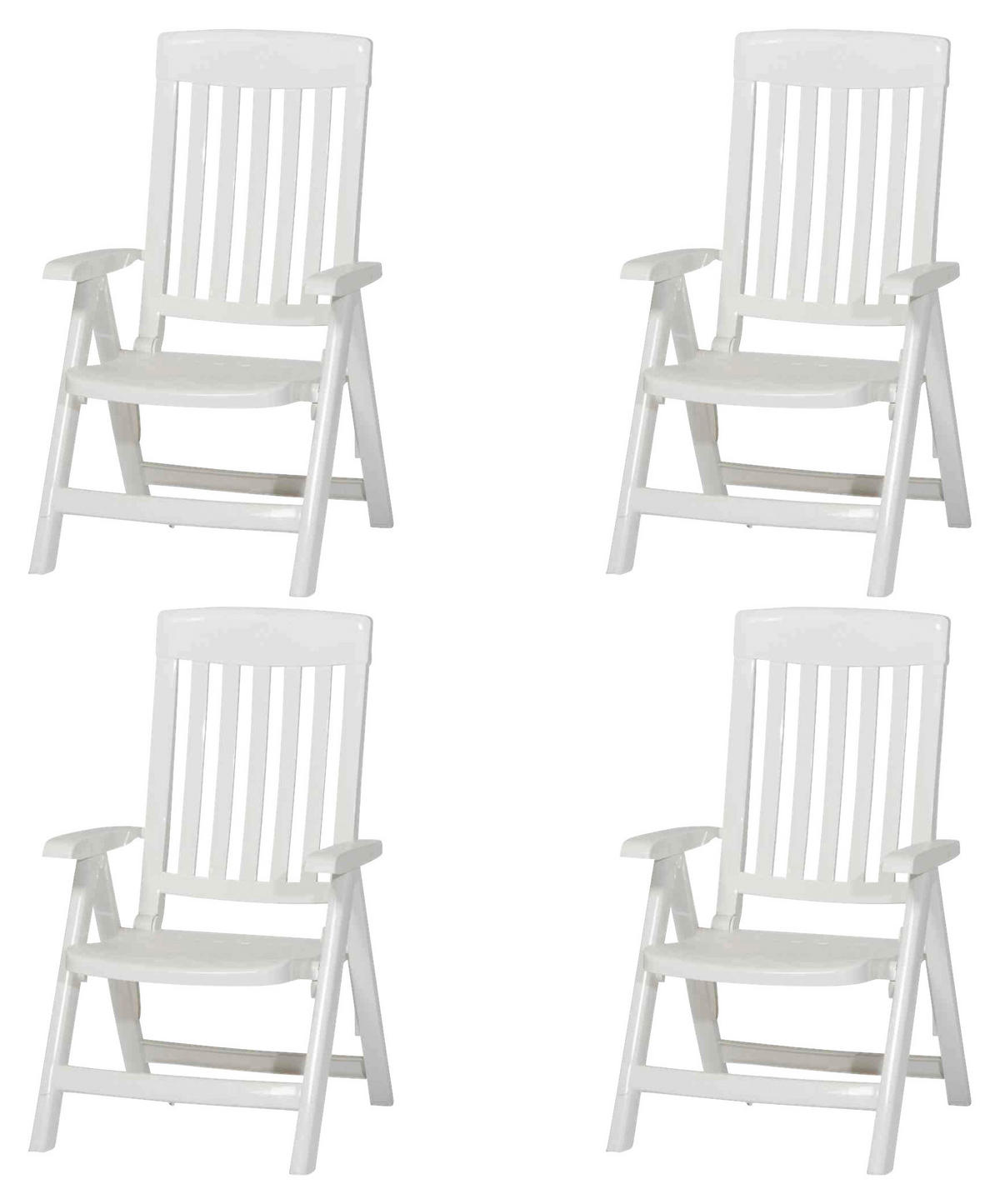 GARTENKLAPPSESSEL-SET Weiß  - Weiß, KONVENTIONELL, Kunststoff (46,5/111/50cm) - Sieger