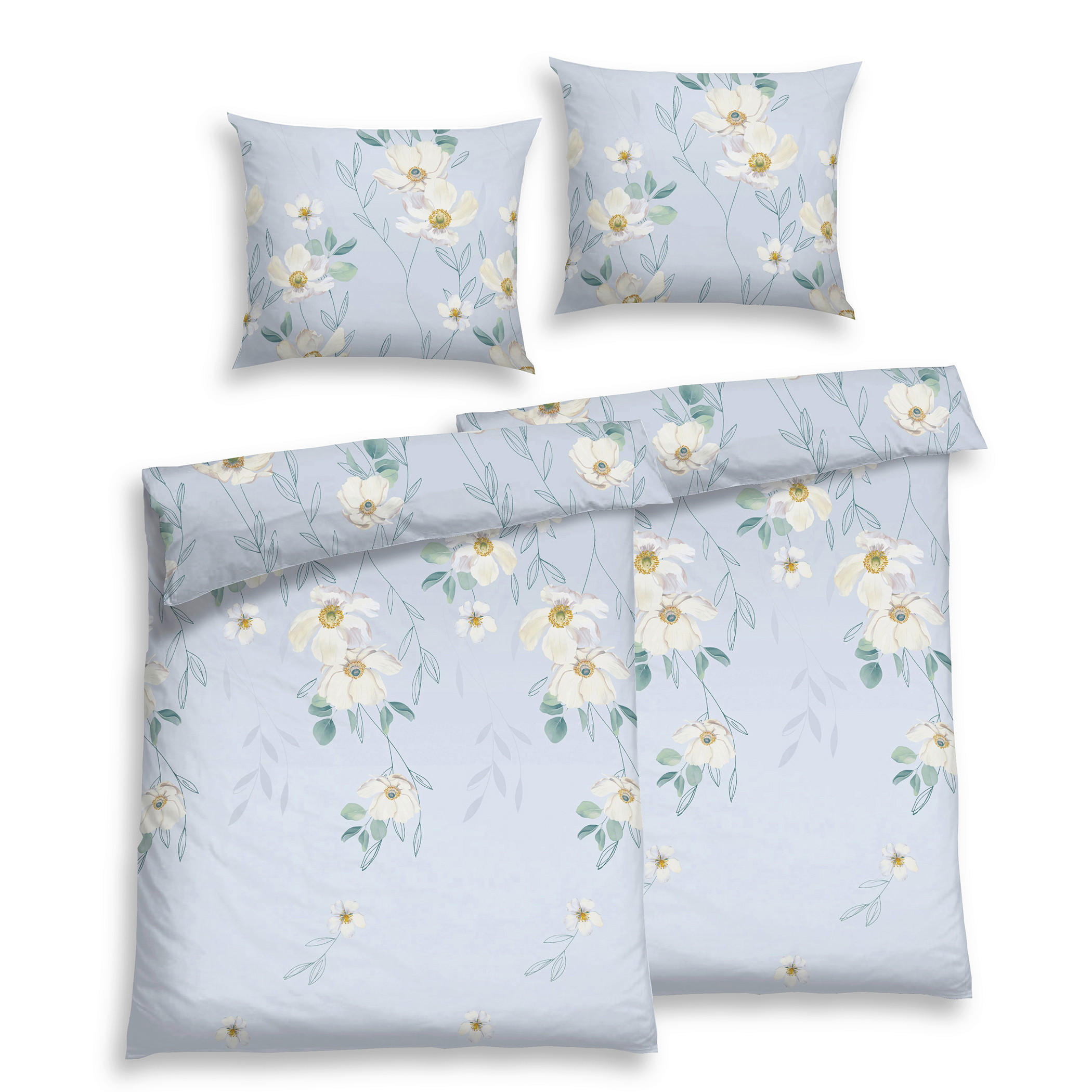 BETTWÄSCHE 4-teilig Satin 140/200 cm  - Blau, Basics, Textil (140/200cm) - Florella