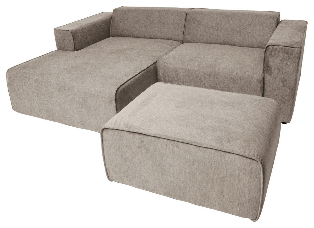 ECKSOFA Taupe Struktur  - Taupe/Graubraun, Design, Kunststoff/Textil (161/234cm) - P & B