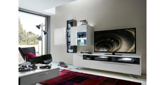 TV-ELEMENT 215/57/52 cm - Chromfarben/Hellgrau, Design, Holzwerkstoff/Metall (215/57/52cm) - Hom`in