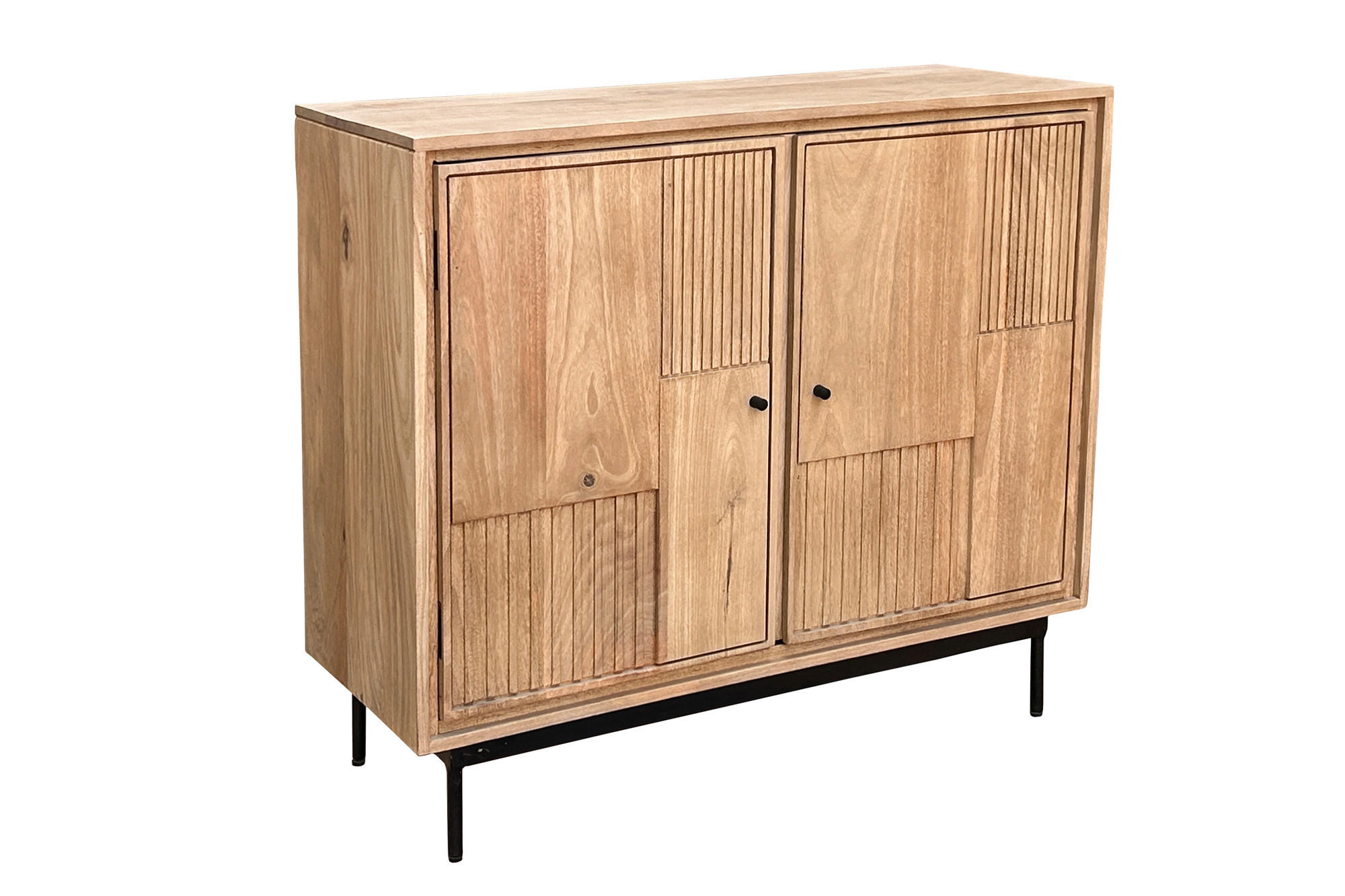 KOMMODE , 100/90/40 cm,  - Schwarz/Naturfarben, Design, Holz/Metall (100/90/40cm) - MID.YOU