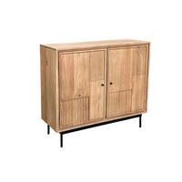 KOMMODE , 100/90/40 cm,  - Schwarz/Naturfarben, Design, Holz/Metall (100/90/40cm) - MID.YOU