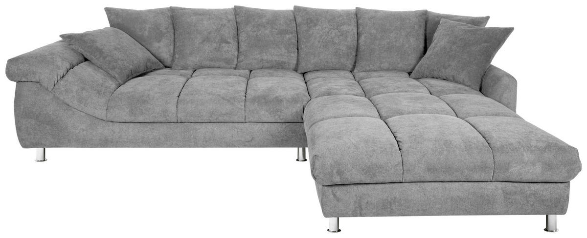 ECKSOFA Grau Webstoff  - Grau, Design, Textil/Metall (337/228cm) - Carryhome