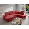 WOHNLANDSCHAFT in Mikrofaser Rot  - Chromfarben/Rot, Modern, Kunststoff/Textil (169/330/212cm) - Livetastic