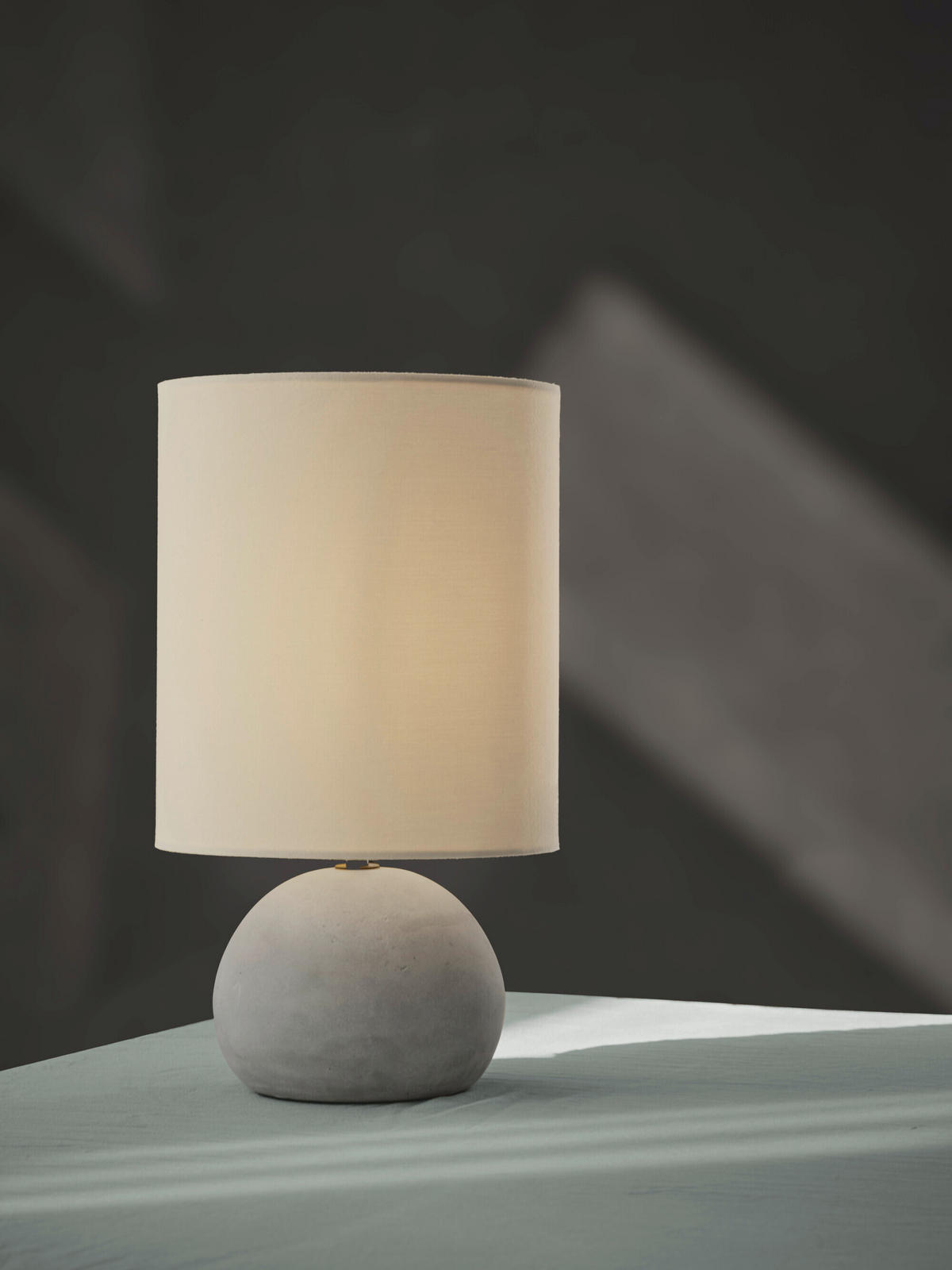 TISCHLEUCHTE 22/38 cm   - Beige/Grau, Basics, Stein (22/38cm) - Osram