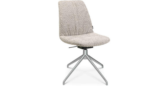 STUHL in Aluminium Bouclé Metall, Textil - Greige/Alufarben, Design, Textil/Metall (46/81,5-84,5/55cm) - Johann Jakob