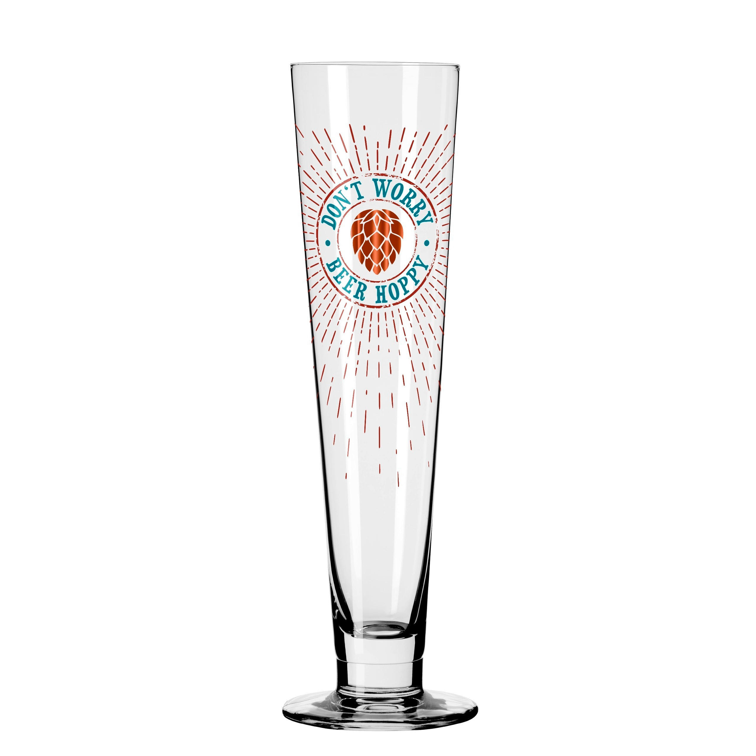 BIERGLAS 385 ml  - Türkis/Rot, LIFESTYLE, Glas (7,5/7,5/24,9cm) - Ritzenhoff