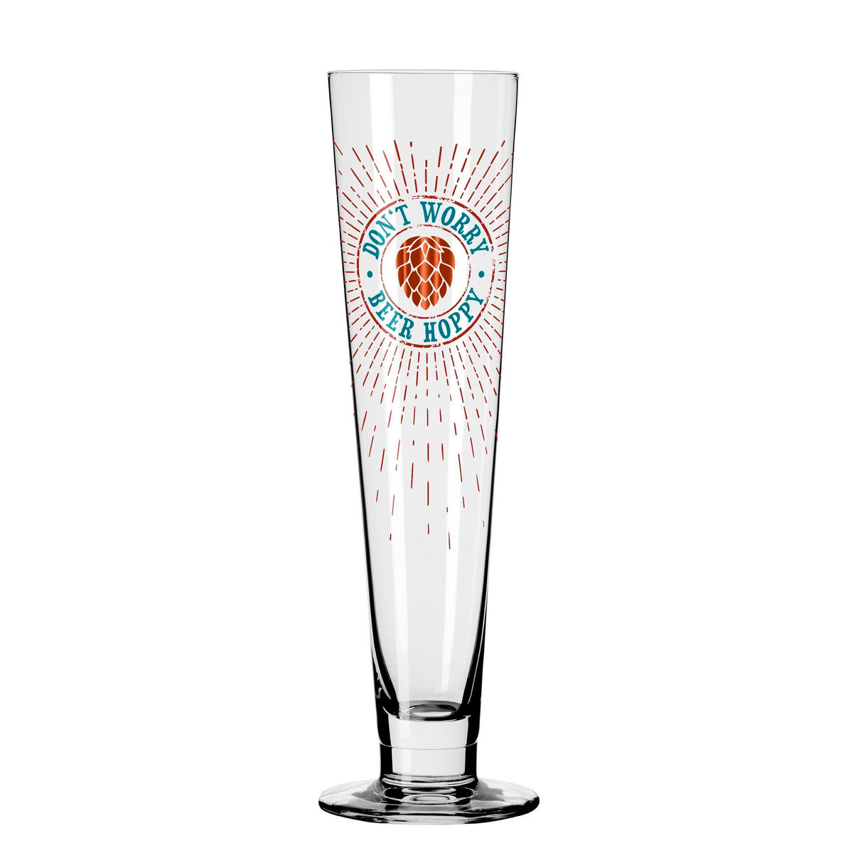 BIERGLAS 385 ml  - Türkis/Rot, LIFESTYLE, Glas (7,5/7,5/24,9cm) - Ritzenhoff