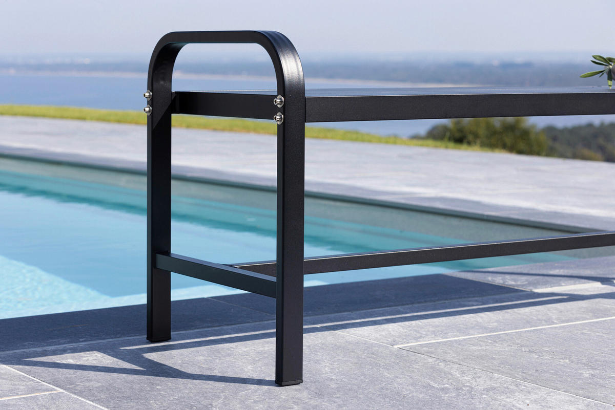 TRÄDGÅRDSBÄNK i svart  - svart, Modern, metall (125/52/42cm) - Gardenson