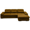 ECKSOFA Flachgewebe Khaki  - Chromfarben/Khaki, Design, Textil (309/195cm) - Beldomo Style