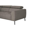 ECKSOFA Graubraun Feincord  - Graubraun/Schwarz, Design, Textil/Metall (205/280cm) - Xora