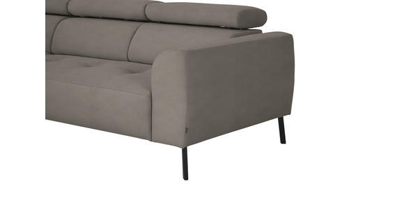ECKSOFA Graubraun Feincord - Graubraun/Schwarz, Design, Textil/Metall (205/280cm) - Xora