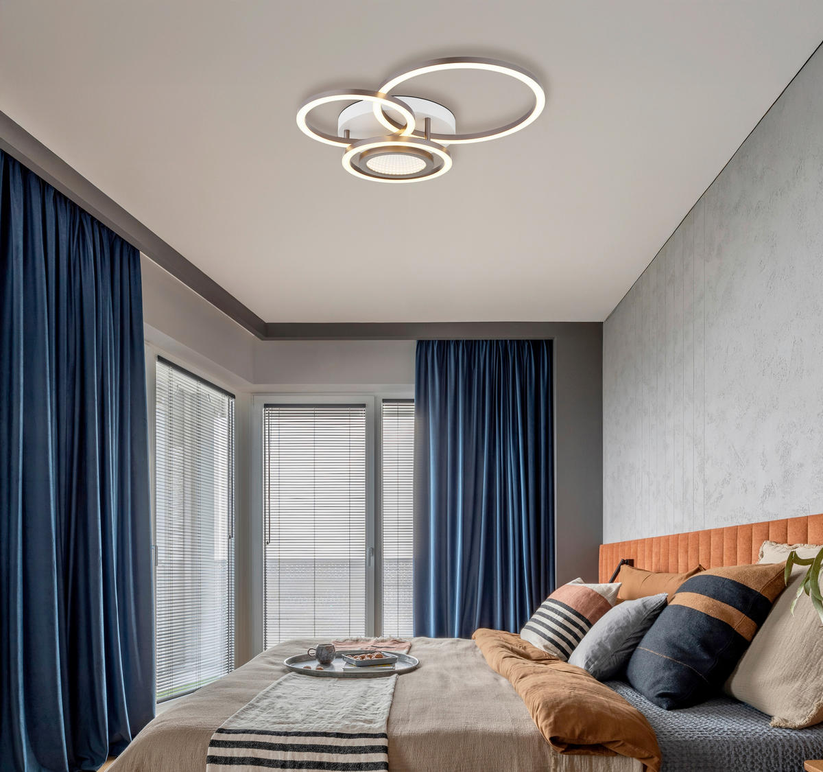 LED-DECKENLEUCHTE 49/39/10 cm   - Braun/Weiß, Design, Kunststoff/Metall (49/39/10cm) - Globo