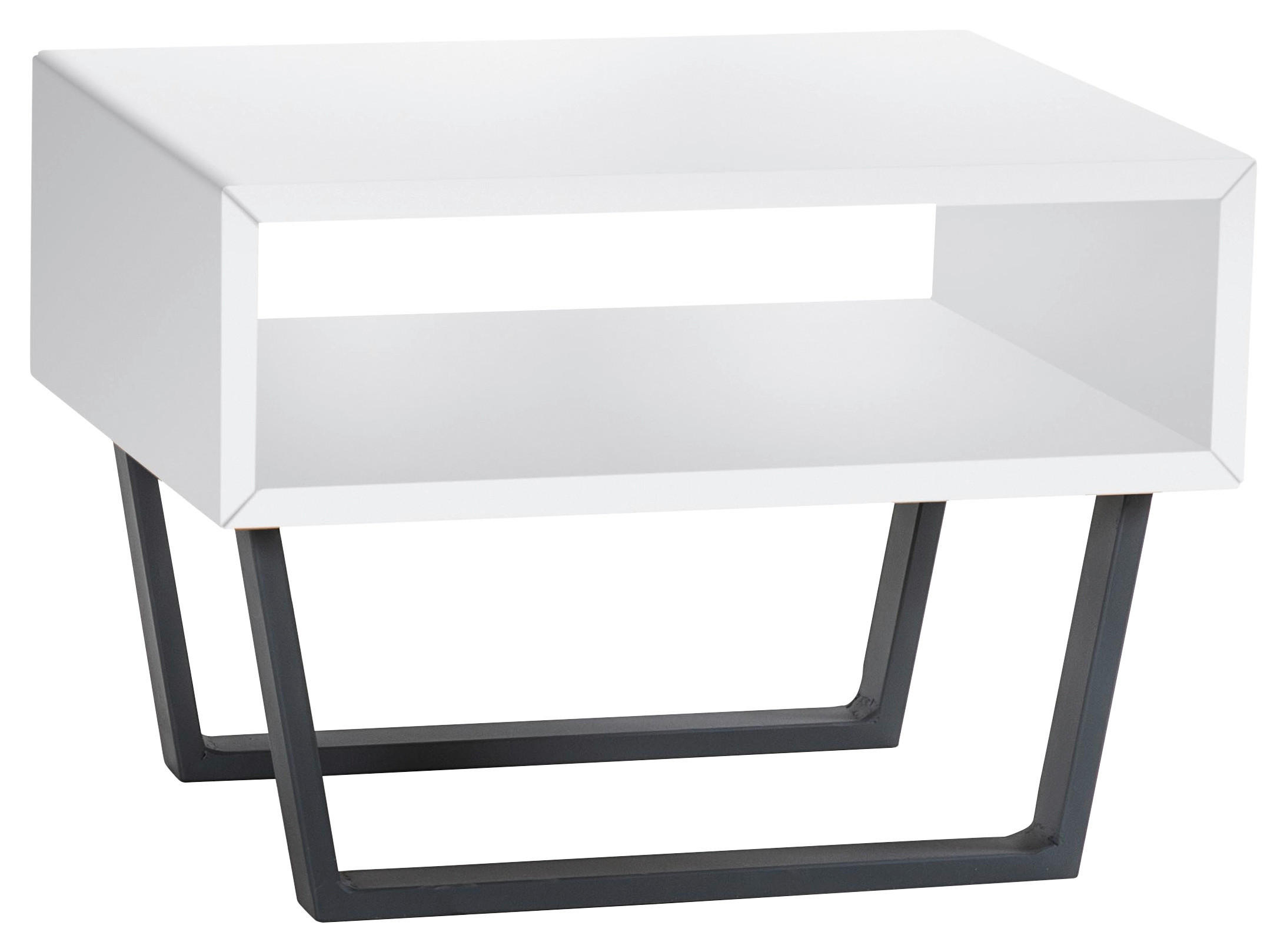 NACHTSCHRANK 50/41/36 cm Buche massiv  - Anthrazit/Weiß, Natur, Holz/Metall (50/41/36cm) - Hasena