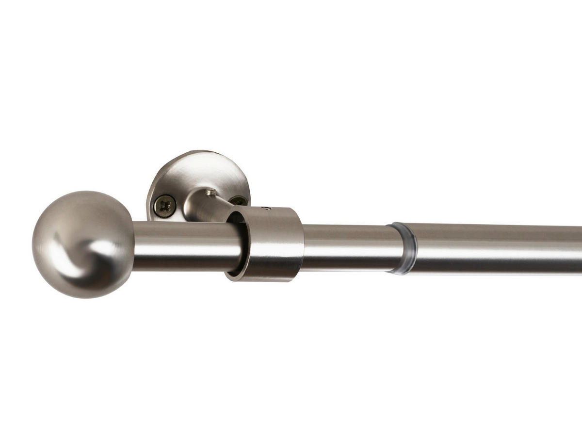 VORHANGSTANGENSET   - Grau Hochglanz, Basics, Metall (120/8/3.3cm)