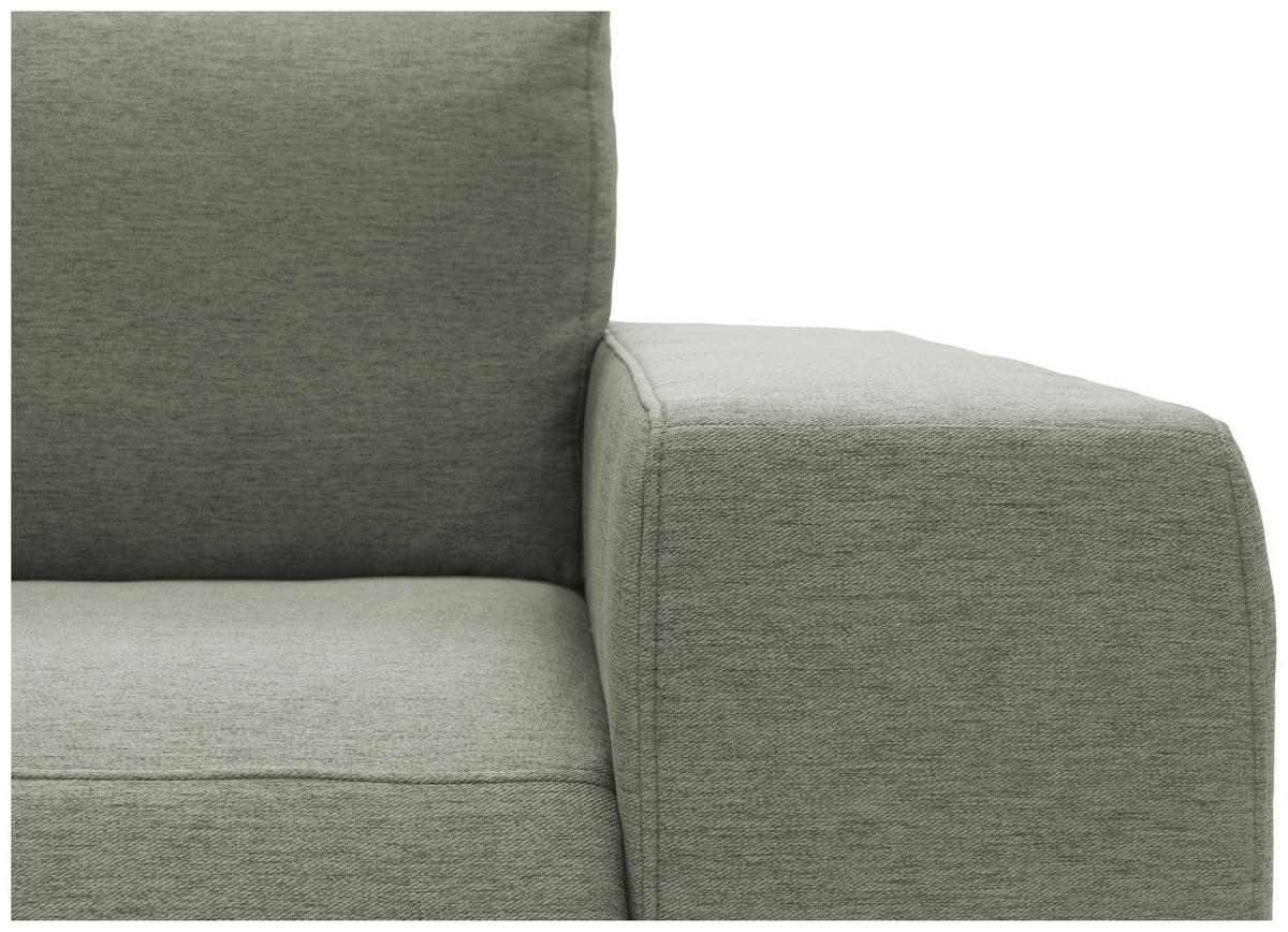 BIGSOFA Webstoff Graubraun  - Graubraun/Schwarz, Design, Textil/Metall (242/88/88cm) - LOOKS by W.Joop